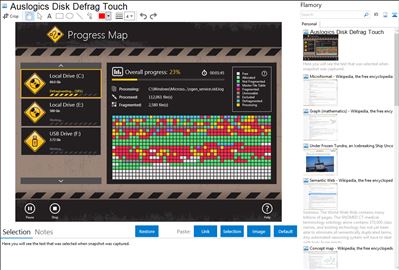 Auslogics Disk Defrag Touch - Flamory bookmarks and screenshots