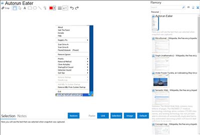 Autorun Eater - Flamory bookmarks and screenshots
