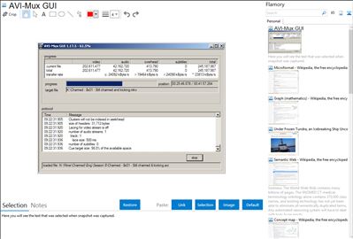 AVI-Mux GUI - Flamory bookmarks and screenshots