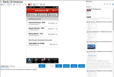 Bank Of America - Flamory bookmarks and screenshots