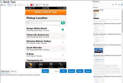 Beck Taxi - Flamory bookmarks and screenshots
