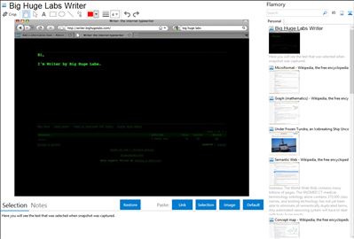Big Huge Labs Writer - Flamory bookmarks and screenshots