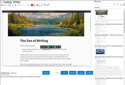 Calmly Writer - Flamory bookmarks and screenshots