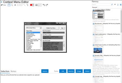 Context Menu Editor - Flamory bookmarks and screenshots