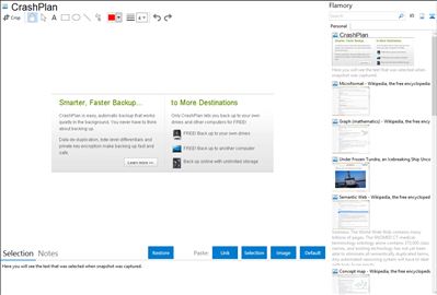 CrashPlan - Flamory bookmarks and screenshots
