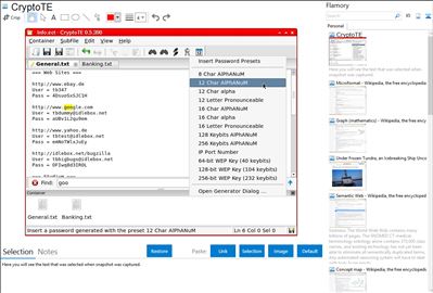CryptoTE - Flamory bookmarks and screenshots