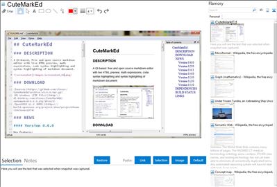 CuteMarkEd - Flamory bookmarks and screenshots
