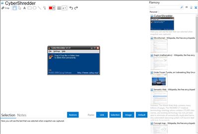 CyberShredder - Flamory bookmarks and screenshots