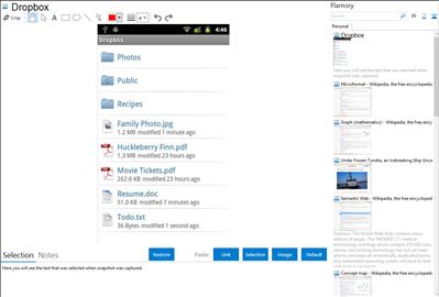 Dropbox - Flamory bookmarks and screenshots