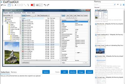 ExifToolGUI - Flamory bookmarks and screenshots