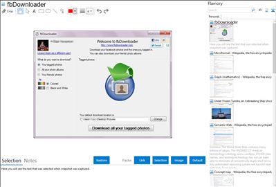 fbDownloader - Flamory bookmarks and screenshots