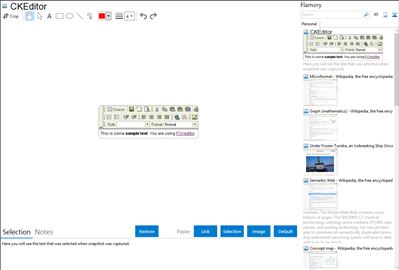 CKEditor - Flamory bookmarks and screenshots