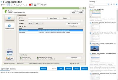 FCorp KickStart - Flamory bookmarks and screenshots