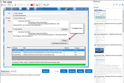 fnr.exe - Flamory bookmarks and screenshots