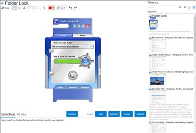 Folder Lock - Flamory bookmarks and screenshots