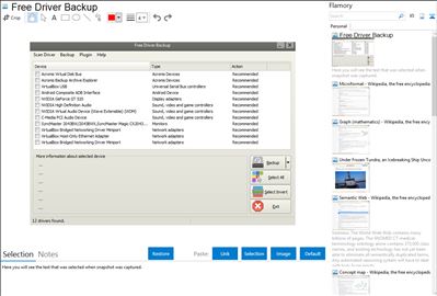 Free Driver Backup - Flamory bookmarks and screenshots