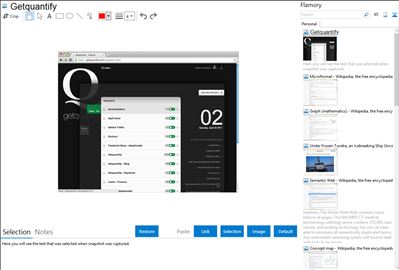 Getquantify - Flamory bookmarks and screenshots