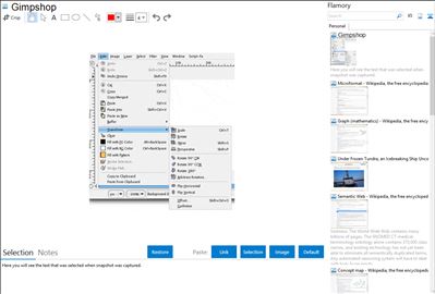 Gimpshop - Flamory bookmarks and screenshots