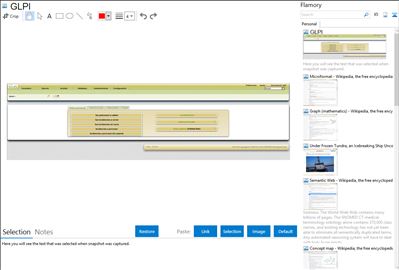 GLPI - Flamory bookmarks and screenshots
