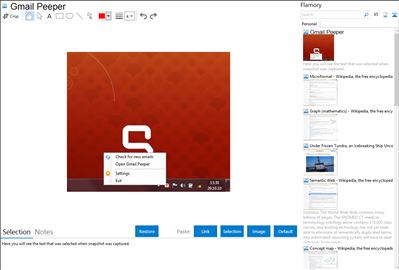 Gmail Peeper - Flamory bookmarks and screenshots