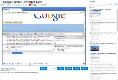 Google Chrome Developer Tools - Flamory bookmarks and screenshots