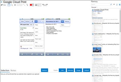 Google Cloud Print - Flamory bookmarks and screenshots