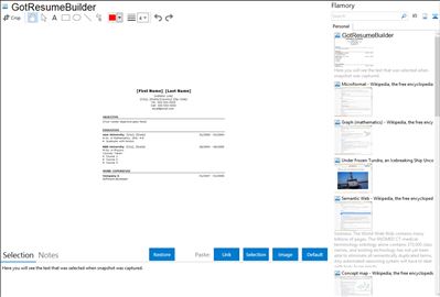GotResumeBuilder - Flamory bookmarks and screenshots