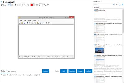 Hekapad - Flamory bookmarks and screenshots