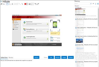 HiSuite - Flamory bookmarks and screenshots