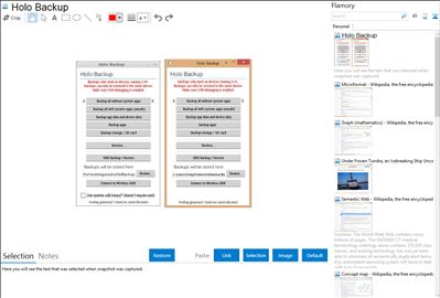 Holo Backup - Flamory bookmarks and screenshots