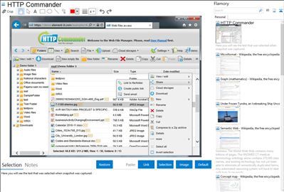 HTTP Commander - Flamory bookmarks and screenshots