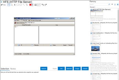 HFS (HTTP File Server) - Flamory bookmarks and screenshots