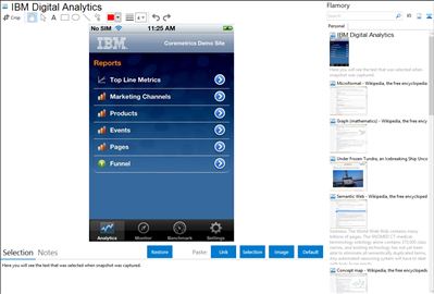 IBM Digital Analytics - Flamory bookmarks and screenshots