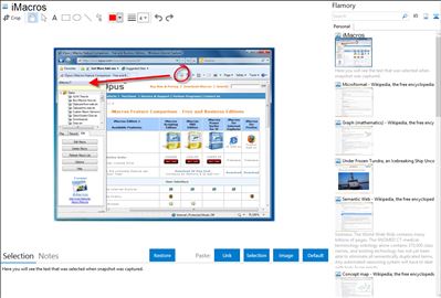 iMacros - Flamory bookmarks and screenshots