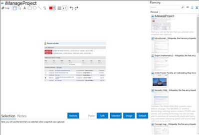 iManageProject - Flamory bookmarks and screenshots