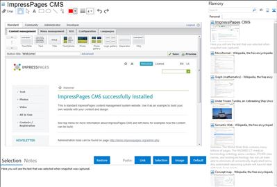 ImpressPages CMS - Flamory bookmarks and screenshots