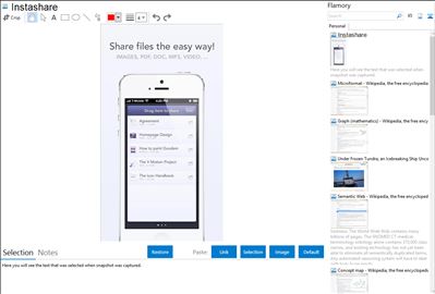 Instashare - Flamory bookmarks and screenshots