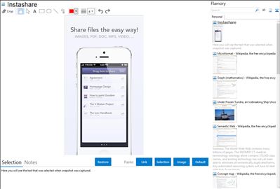 Instashare - Flamory bookmarks and screenshots