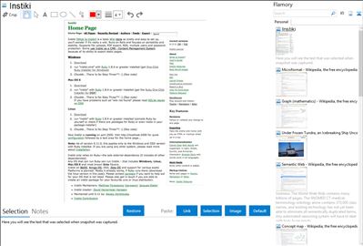 Instiki - Flamory bookmarks and screenshots