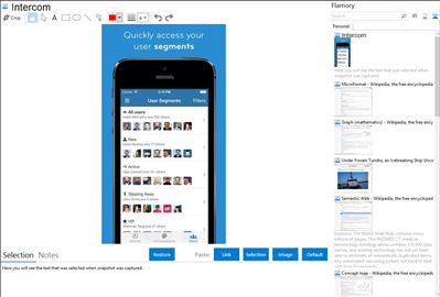 Intercom - Flamory bookmarks and screenshots