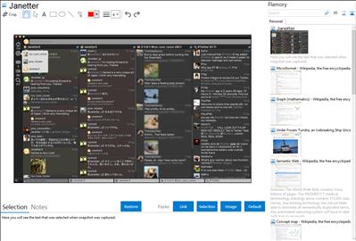 Janetter - Flamory bookmarks and screenshots
