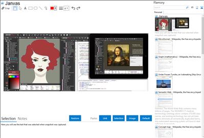 Janvas - Flamory bookmarks and screenshots