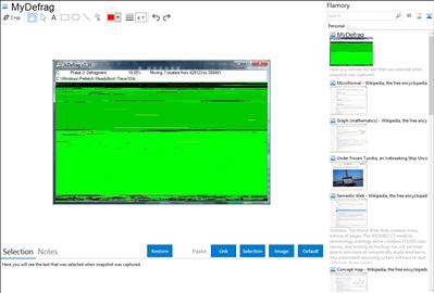 MyDefrag - Flamory bookmarks and screenshots