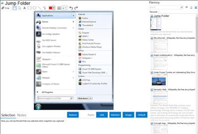 Jump Folder - Flamory bookmarks and screenshots