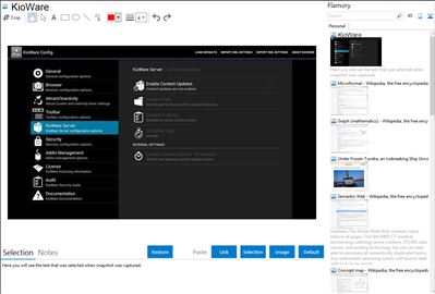 KioWare - Flamory bookmarks and screenshots