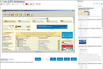 Lion (LEO dictionary) - Flamory bookmarks and screenshots