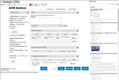 Malinko CRM - Flamory bookmarks and screenshots