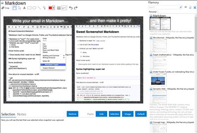 Markdown - Flamory bookmarks and screenshots