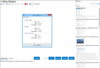 Mem Reduct - Flamory bookmarks and screenshots