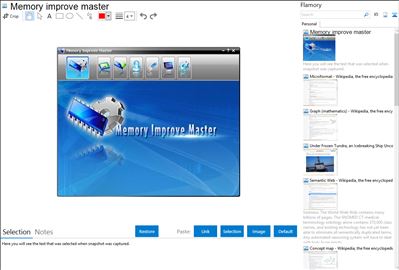 Memory improve master - Flamory bookmarks and screenshots